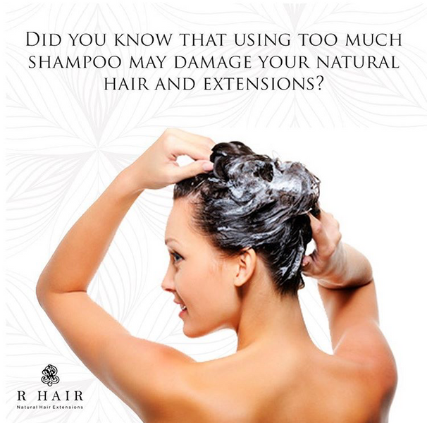 Did you know that using too much shampoo may damage your natural hair and extensions?