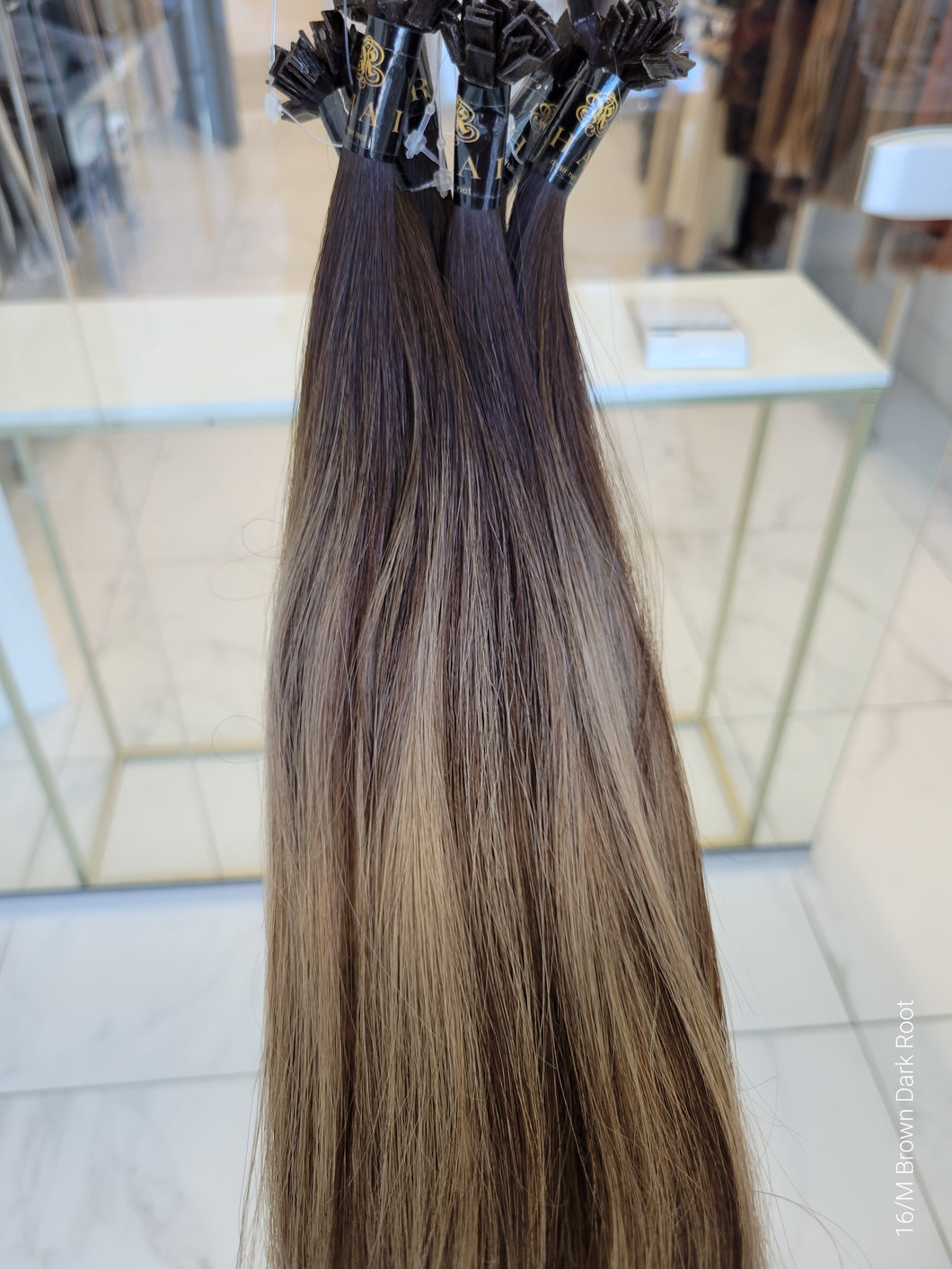 Keratin Tips Rooted 16/M Brown Straight (Signature Line)